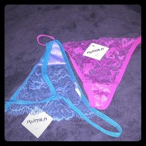 Set of Two Lace G-String Panties